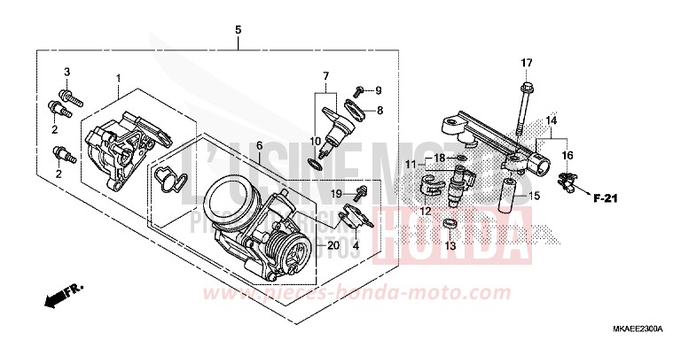 DROSSELKLAPPENGEHAEUSE von Integra 750 MAT ALPHA SILVER METALLIC (NHB73) von 2019